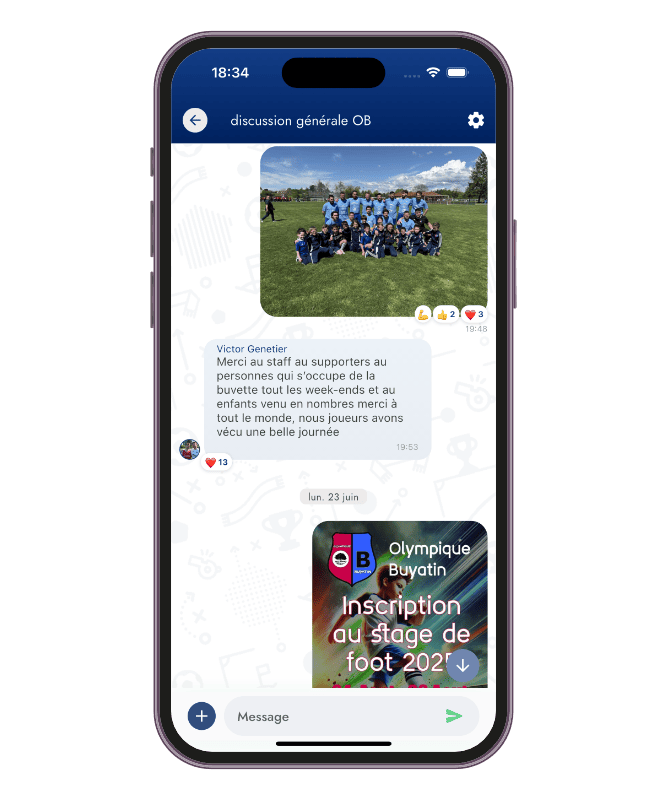 Visuel fonctionnalité : Messagerie SportCorico
