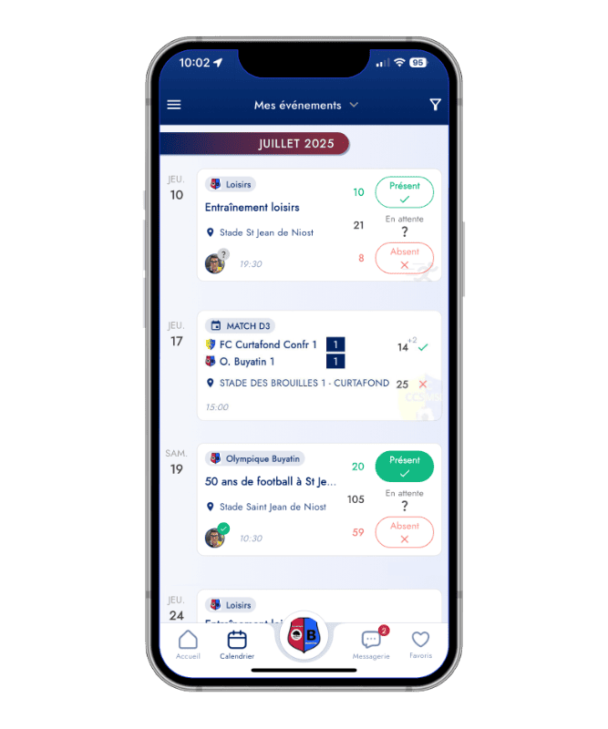 Visuel fonctionnalité : calendrier & événements