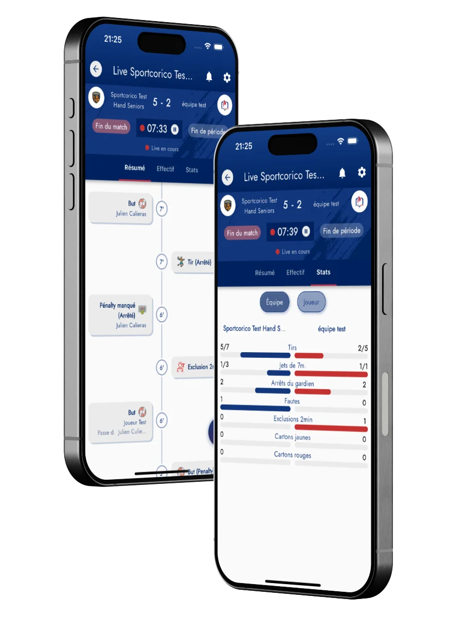 Visuel fonctionnalité : Live de match