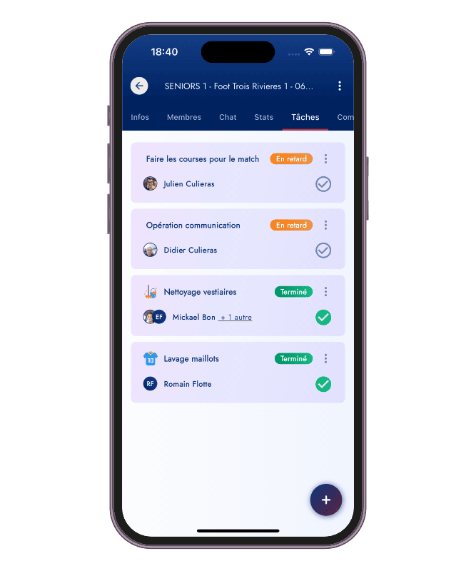 Visuel fonctionnalité : Assignation de tâches